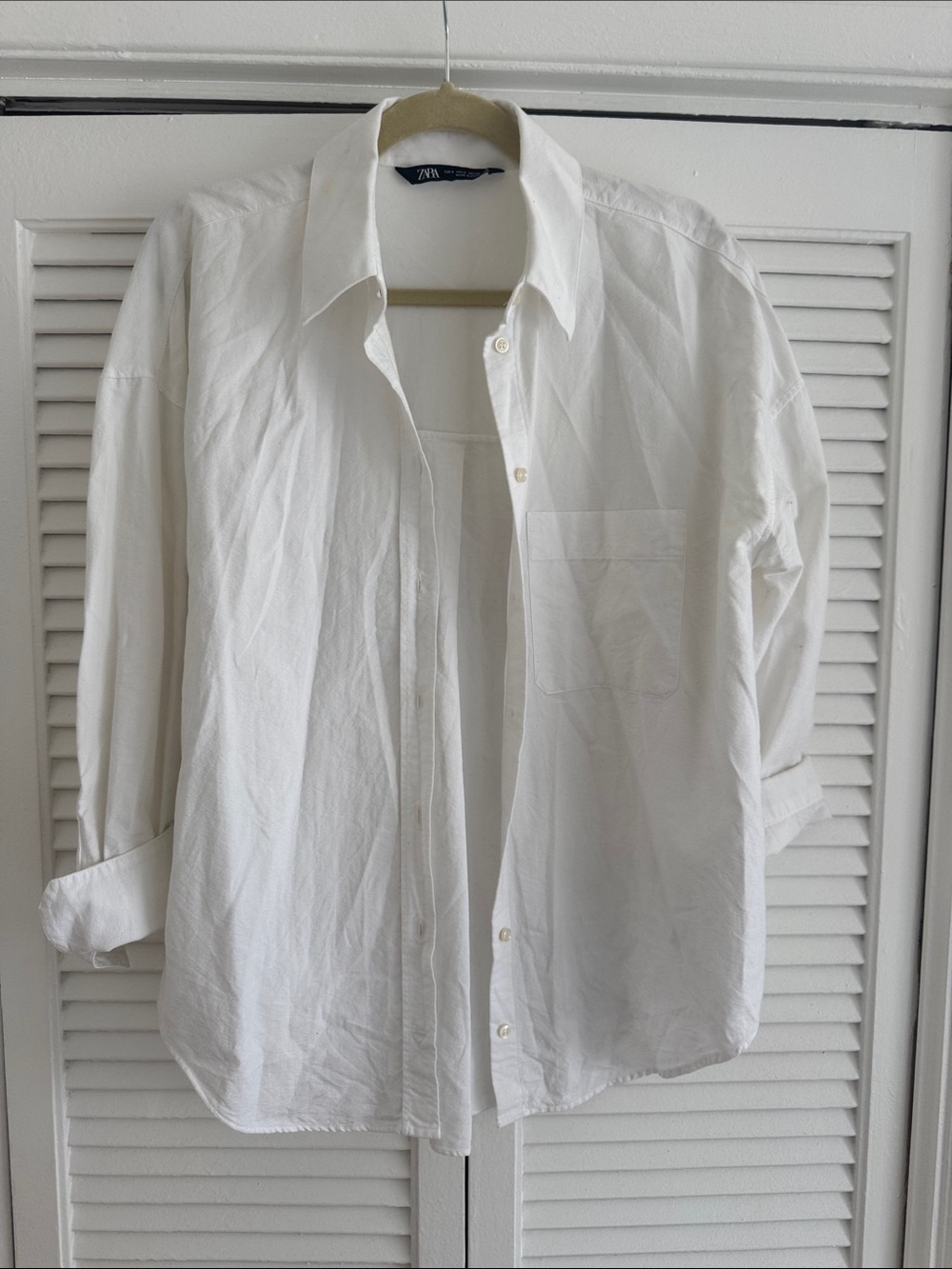 Zara White Men’s Casual Button-Down Shirt